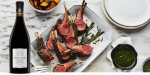 Nicolas-Joseph 2018 and grilled lamb with chimichurri sauce and sweet potato sides