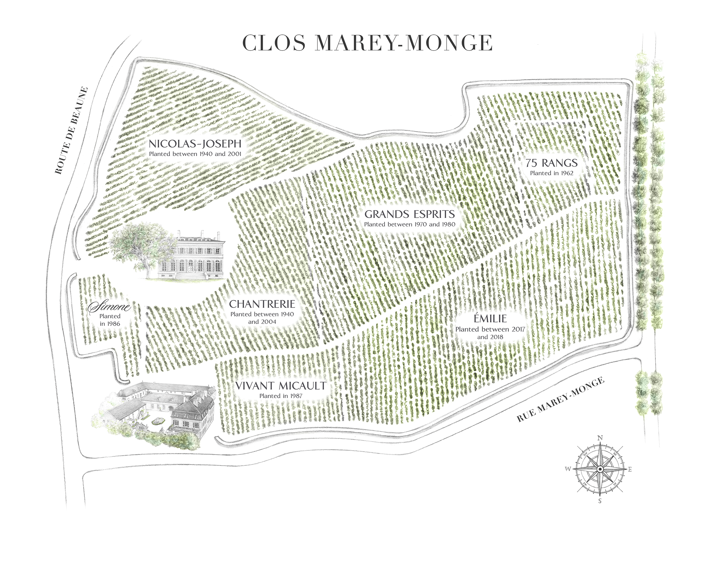 Clos Marey-Monge parcel map