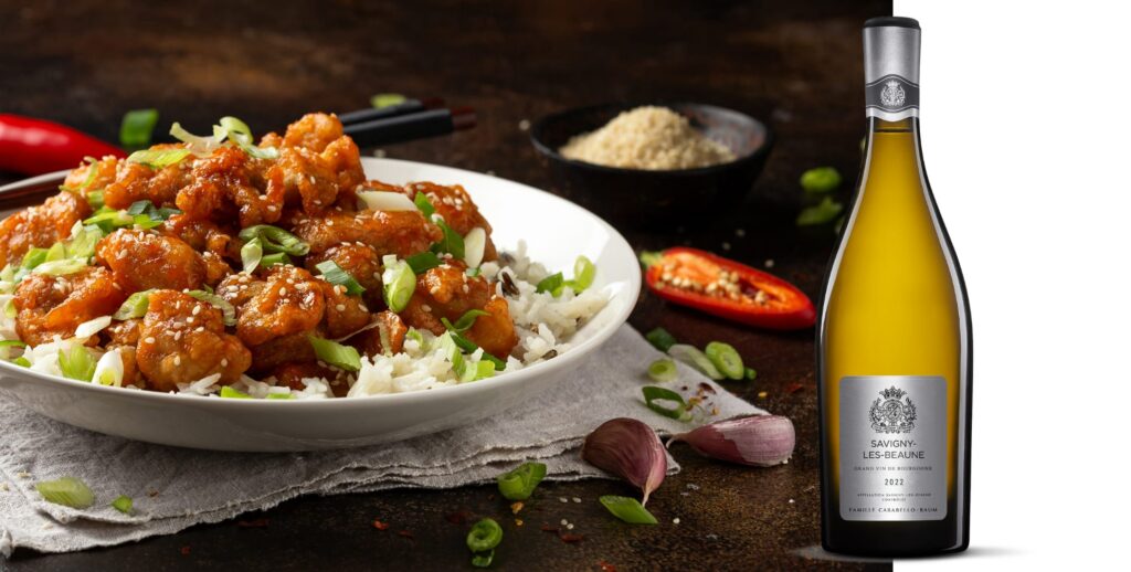 Savigny-les-Beaune 2022 and Crispy chicken with peanut butter sauce