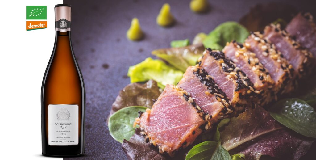 Bourgogne Rosé 2023 and Thai-inspired tuna tataki